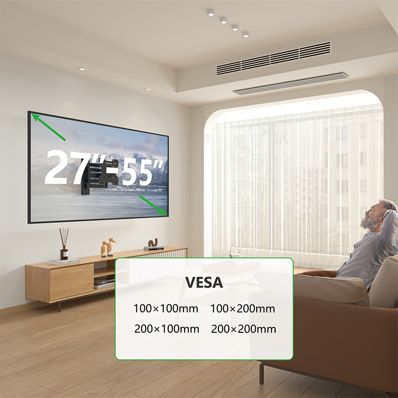 XTRARM Axis XL Sort Drejeligt 70 cm TV vægbeslag