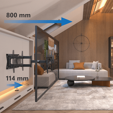 DQ Hercules Flex 2.0 80 cm Sort TV ophæng - tvophaeng.dk
