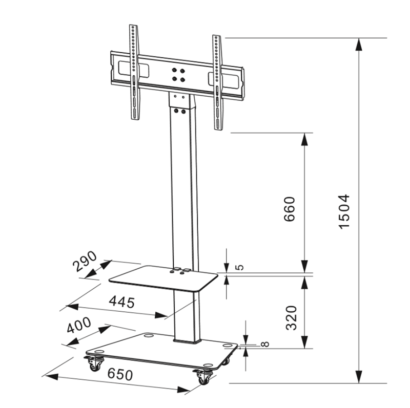DQ Mobil TV Stander Adrian 1 Sort - tvophaeng.dk