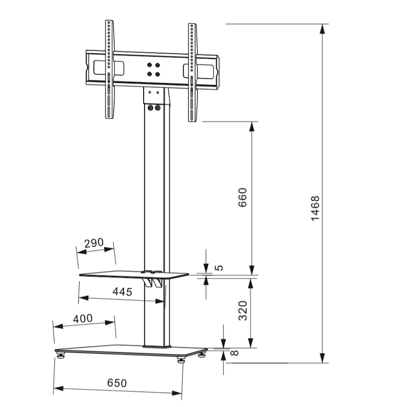 DQ Mobil TV Stander Adrian 1 Sort - tvophaeng.dk