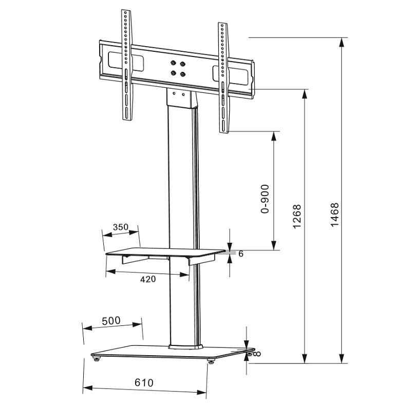 DQ Mobilt TV Stativ Adrian 2 Alu - tvophaeng.dk