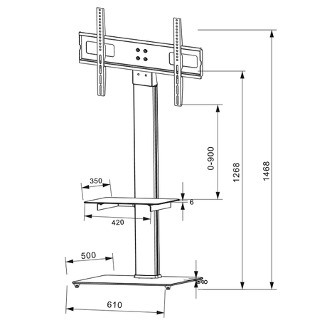 DQ Mobilt TV Stativ Adrian 2 Alu - tvophaeng.dk