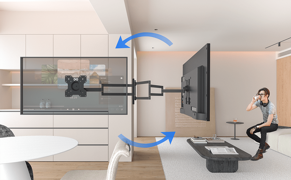 DQ Rotate XL Sort 108,5 cm TV Ophæng - tvophaeng.dk
