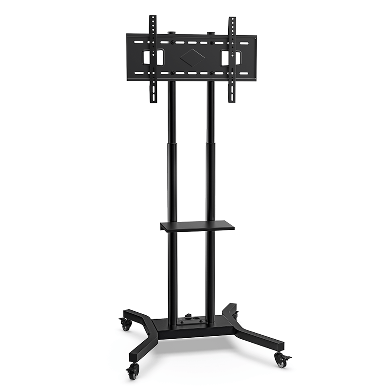 DQ Wall - Support TV Stander Cato sort med stikkontakter og USB - porte - tvophaeng.dk