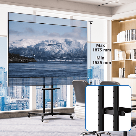 DQ Wall - Support TV Stander Cato sort med stikkontakter og USB - porte - tvophaeng.dk