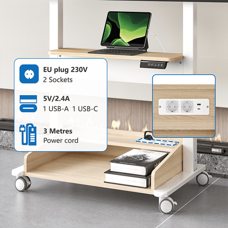DQ Wall - Support TV Stander Zelos hvid elektrisk justerbar - tvophaeng.dk