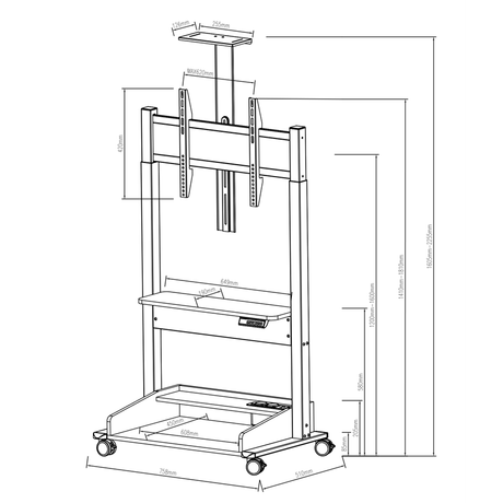 DQ Wall - Support TV Stander Zelos hvid elektrisk justerbar - tvophaeng.dk