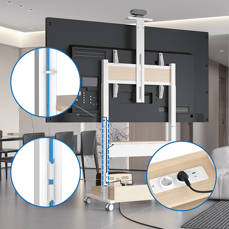 DQ Wall - Support TV Stander Zelos hvid elektrisk justerbar - tvophaeng.dk