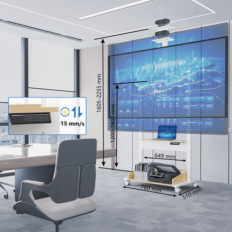 DQ Wall - Support TV Stander Zelos hvid elektrisk justerbar - tvophaeng.dk