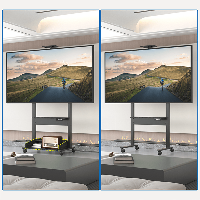 DQ Wall - Support TV Stander Zelos sort elektrisk justerbar - tvophaeng.dk