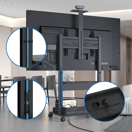 DQ Wall - Support TV Stander Zelos sort elektrisk justerbar - tvophaeng.dk