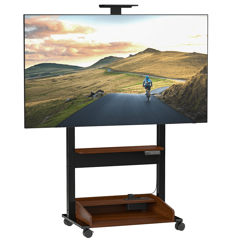 DQ Wall - Support TV Stander Zelos sort elektrisk justerbar sort valnød - tvophaeng.dk