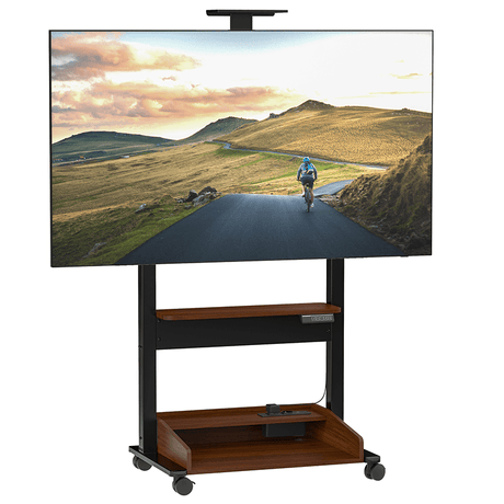 DQ Wall - Support TV Stander Zelos sort elektrisk justerbar sort valnød - tvophaeng.dk