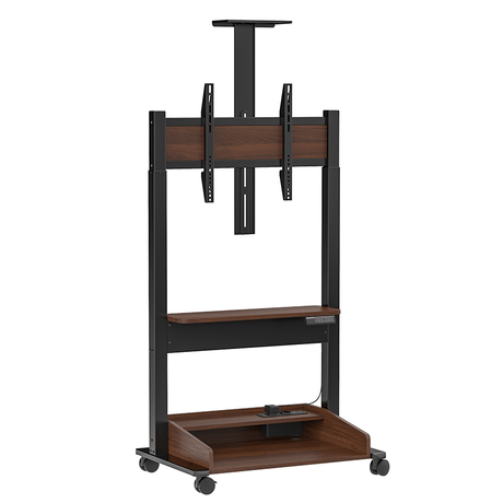 DQ Wall - Support TV Stander Zelos sort elektrisk justerbar sort valnød - tvophaeng.dk