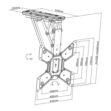 My Wall elektrisk TV loftsophæng HL40ML - tvophaeng.dk