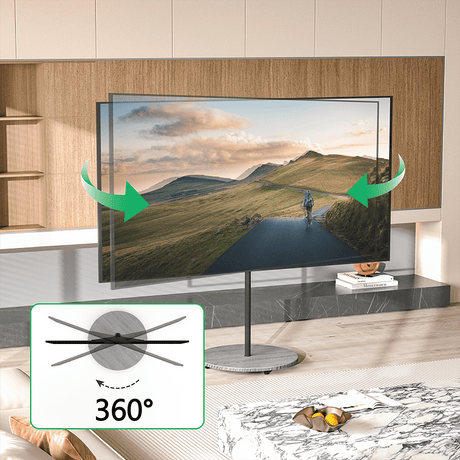 XTRARM Arius TV Stativ grå træprint - tvophaeng.dk