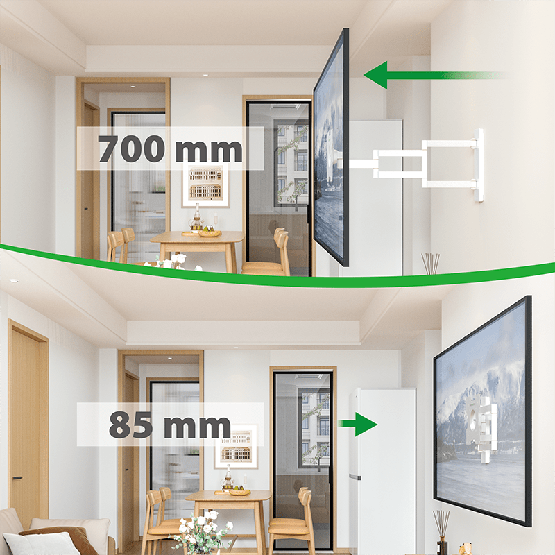 XTRARM Axis XL Hvid Drejeligt 70 cm TV vægbeslag - tvophaeng.dk