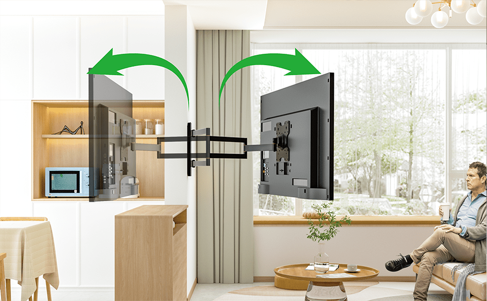 XTRARM Axis XL Rotate Sort Drejeligt 108,5 cm TV vægbeslag - tvophaeng.dk