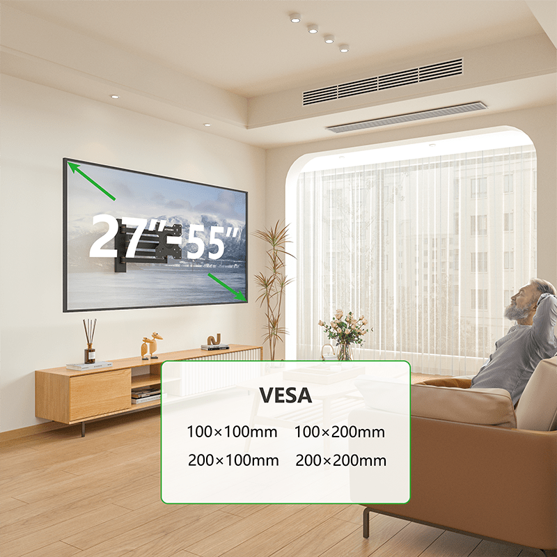 XTRARM Axis XL Rotate Sort Drejeligt 108,5 cm TV vægbeslag - tvophaeng.dk