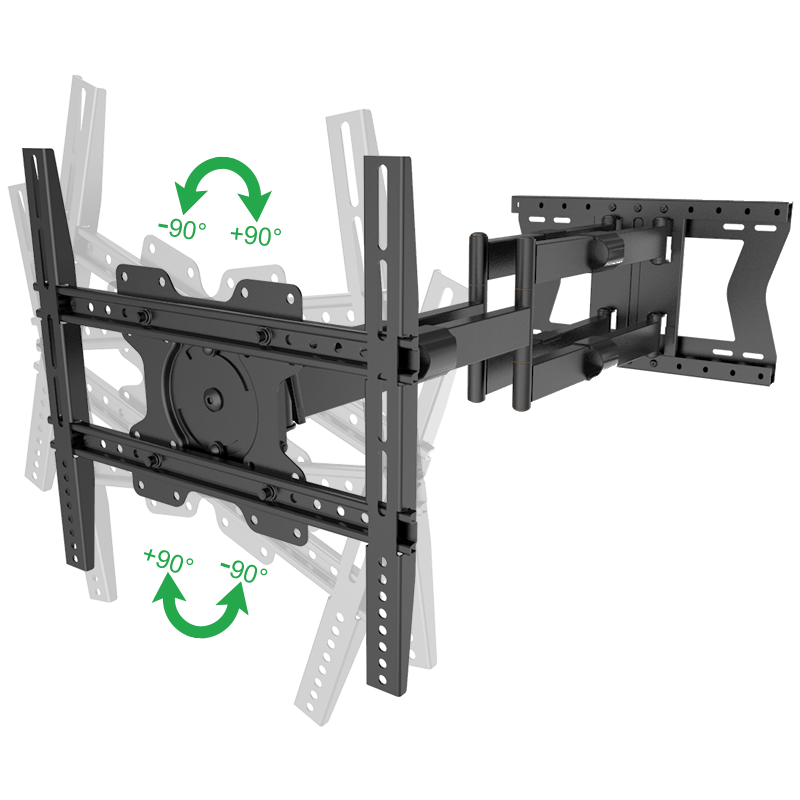 XTRARM Cratos 100 cm Rotate 400 TV ophæng sort - OUTLET - tvophaeng.dk