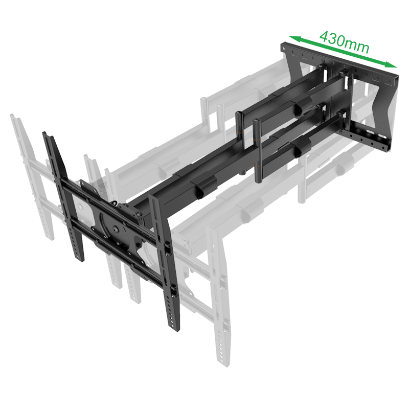 XTRARM Cratos 100 cm Rotate 400 TV ophæng sort - OUTLET - tvophaeng.dk
