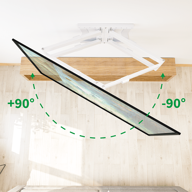 XTRARM Cratos 120 cm Rotate 600 TV ophæng hvid - tvophaeng.dk