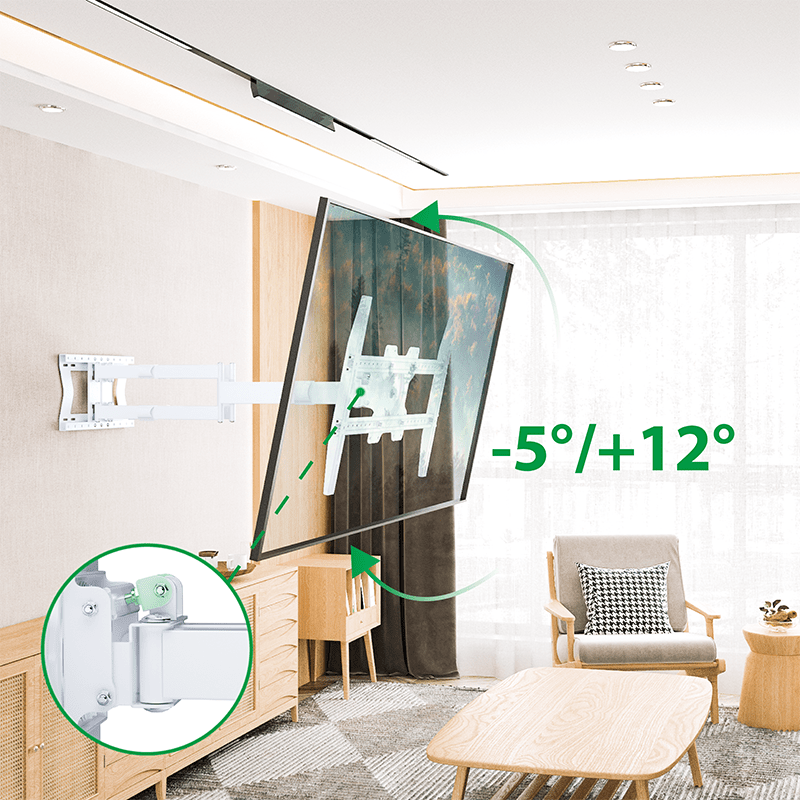 XTRARM Cratos 120 cm Rotate 600 TV ophæng hvid - tvophaeng.dk