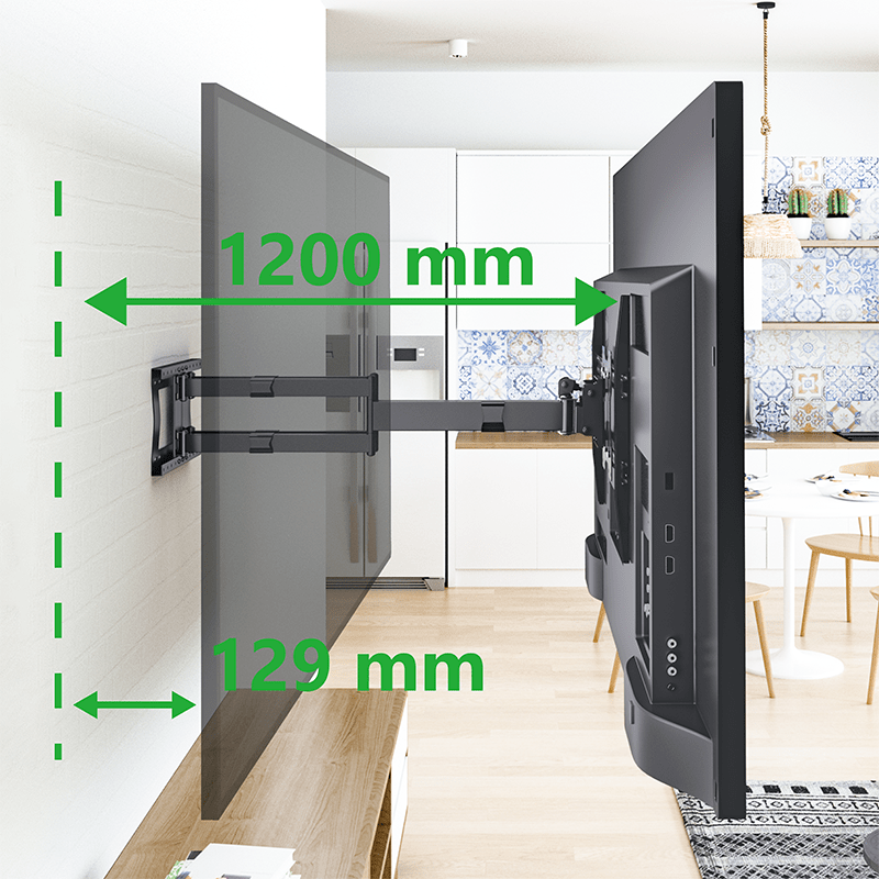 XTRARM Cratos 120 cm Rotate 600 TV ophæng sort - tvophaeng.dk