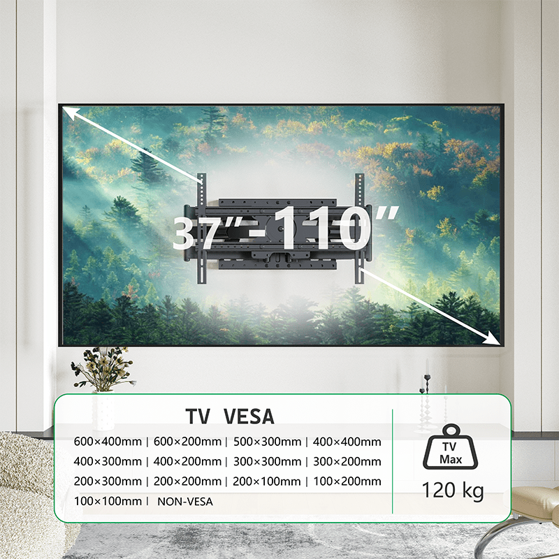 XTRARM Cratos 80 cm Rotate 600 TV ophæng sort - tvophaeng.dk