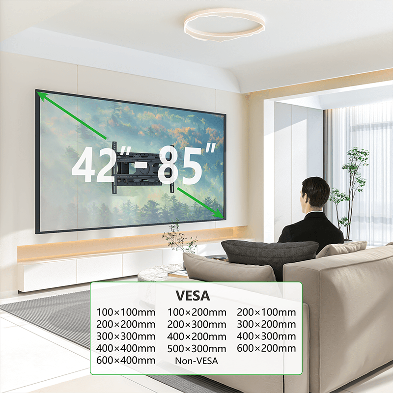 XTRARM Crius 100 cm Rotate 600 TV ophæng sort - tvophaeng.dk