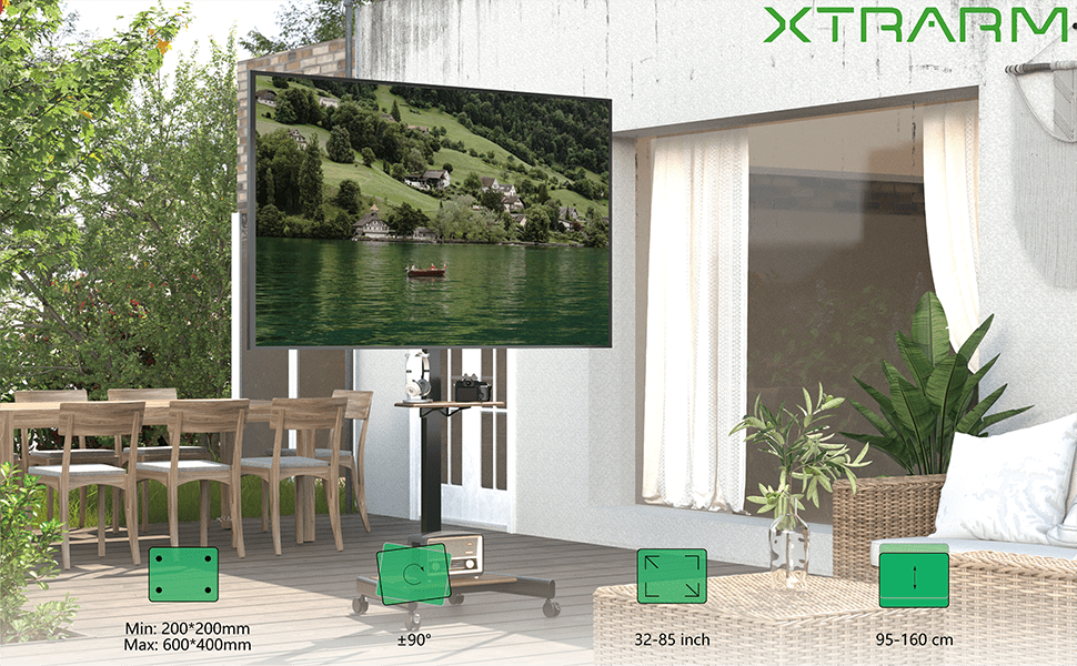 XTRARM Elektrisk TV stander Elevate Valnød - tvophaeng.dk