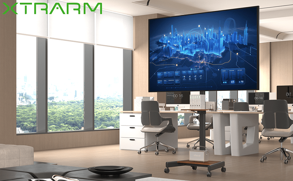 XTRARM Elektrisk TV stander Elevate Valnød - tvophaeng.dk