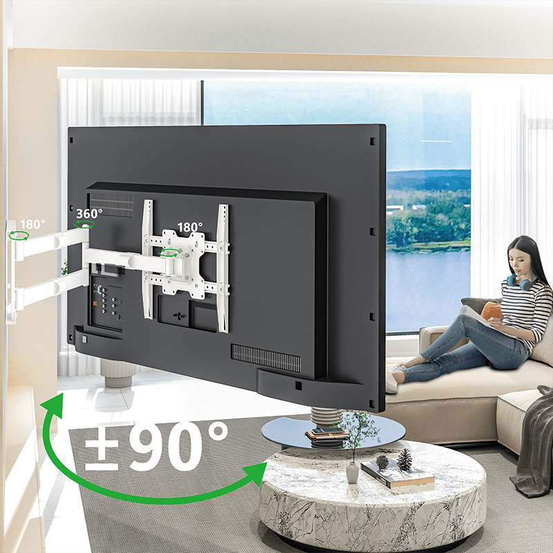 XTRARM Ferrom 120 cm Rotate 400 TV ophæng hvid - tvophaeng.dk