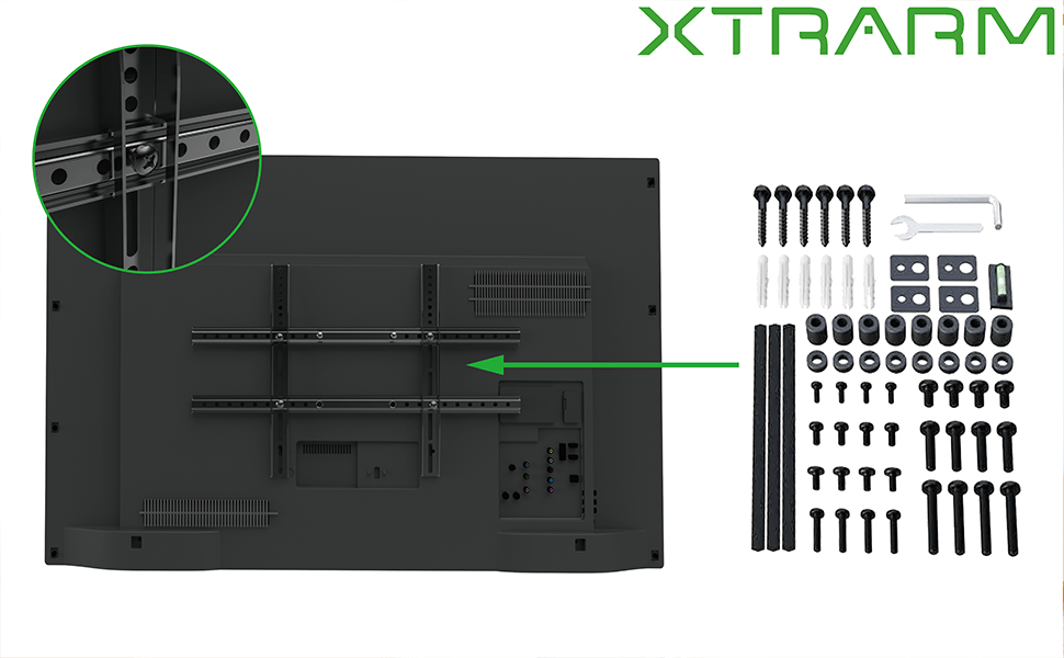 XTRARM Ferrom 120 cm Rotate 400 TV ophæng sort - tvophaeng.dk