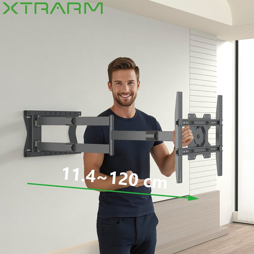 XTRARM Ferrom 120 cm Rotate 400 TV ophæng sort - tvophaeng.dk