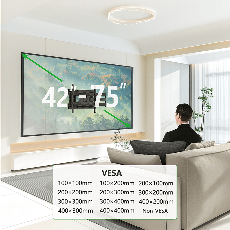 XTRARM Ferrom 120 cm Rotate 400 TV ophæng sort - tvophaeng.dk
