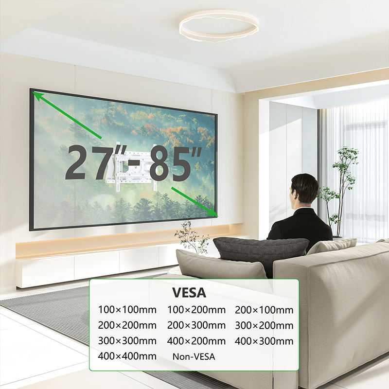 XTRARM Tantal 80 cm Flex 400 TV ophæng hvid - tvophaeng.dk