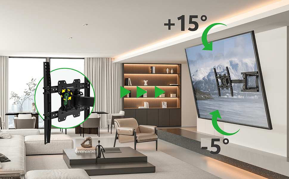 XTRARM Tantal 80 cm Flex 400 TV ophæng sort - tvophaeng.dk