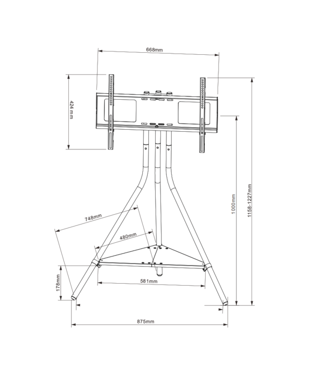 XTRARM Tripod TV stander Ahton sort - tvophaeng.dk