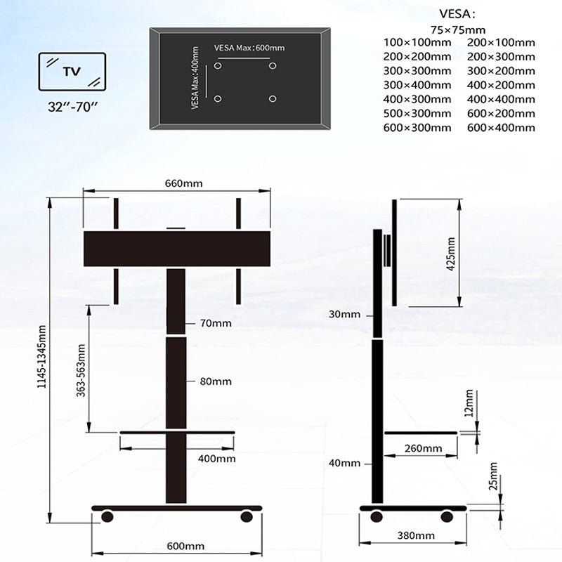 XTRARM TV stander Delphos sort - tvophaeng.dk