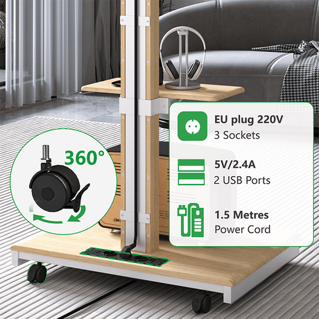 XTRARM TV Stander Elite hvid/bøg elektrisk justerbar - tvophaeng.dk