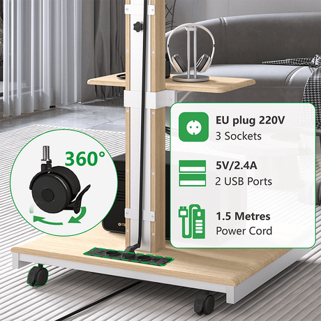 XTRARM TV Stander Elite hvid/bøg manuel justerbar - tvophaeng.dk