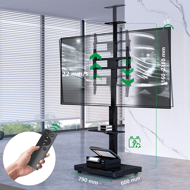 XTRARM TV Stander Elite sort elektrisk justerbar - tvophaeng.dk
