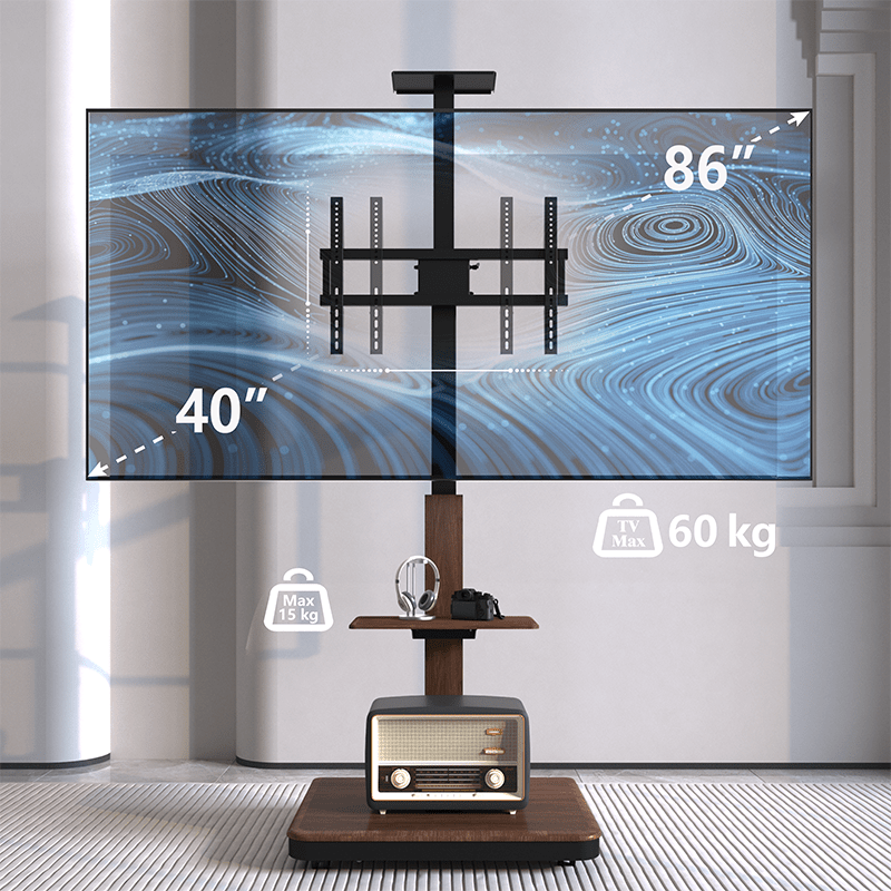 XTRARM TV Stander Elite sort/valnöt elektrisk justerbar - tvophaeng.dk