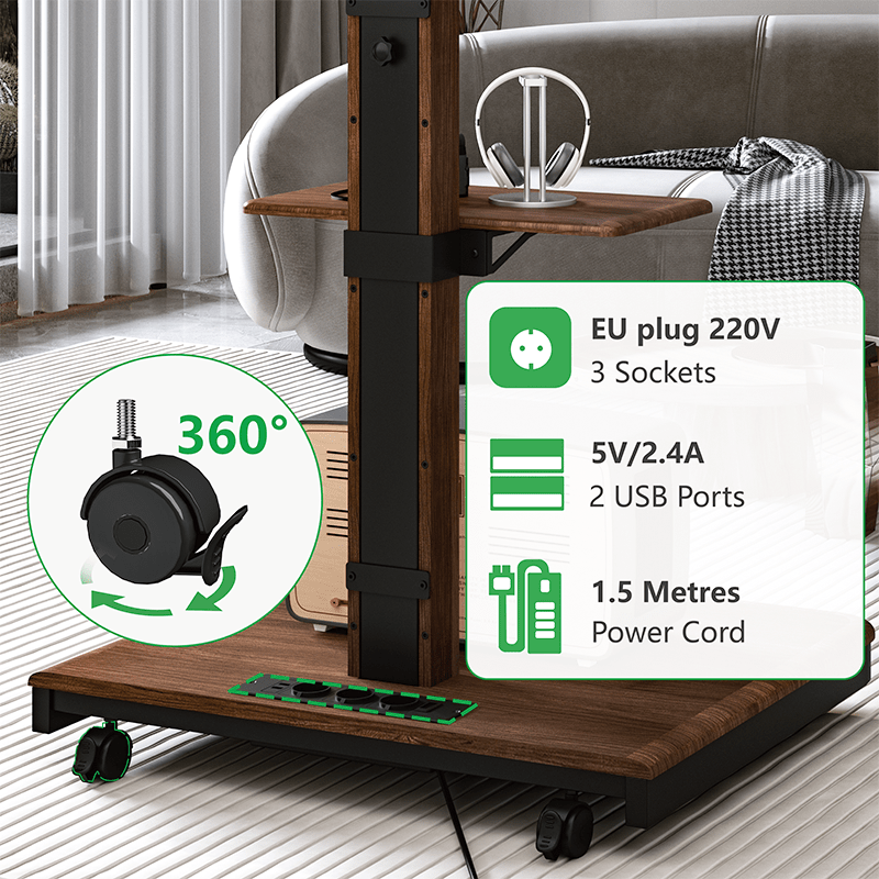 XTRARM TV Stander Elite sort/valnöt elektrisk justerbar - tvophaeng.dk
