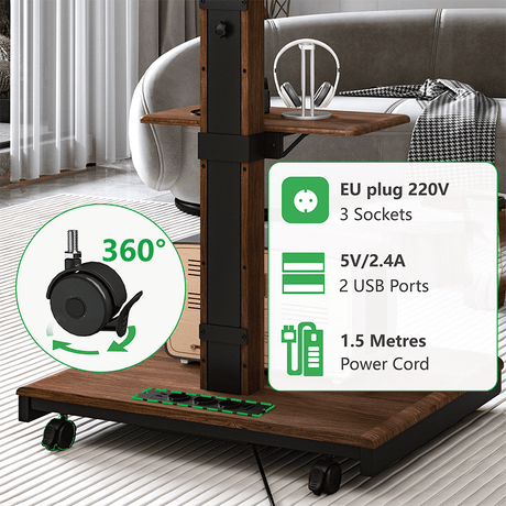 XTRARM TV Stander Elite sort/valnöt elektrisk justerbar - tvophaeng.dk