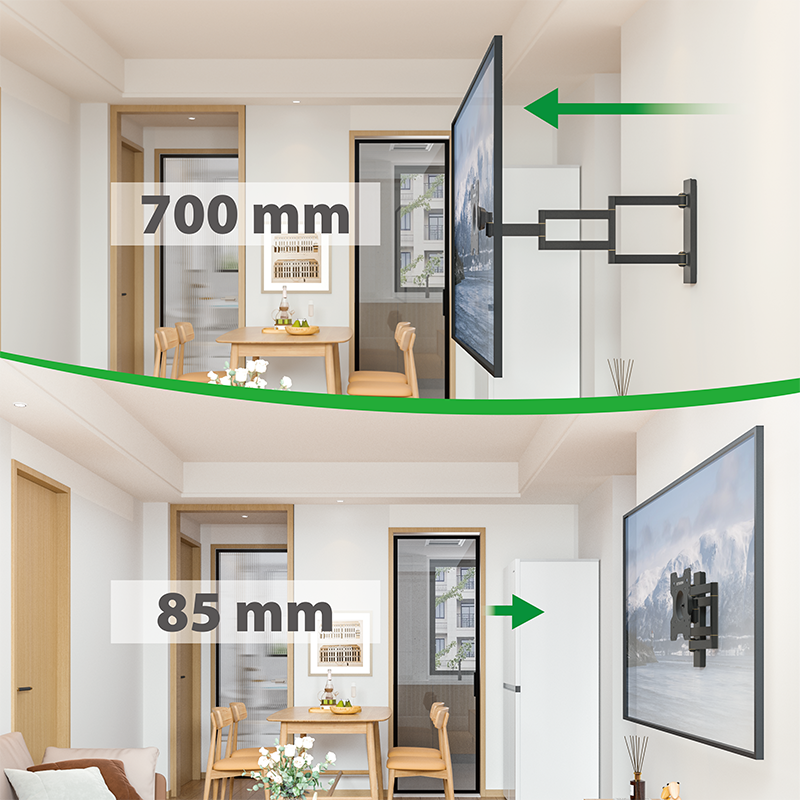 XTRARM Axis XL Sort Drejeligt 70 cm TV vægbeslag