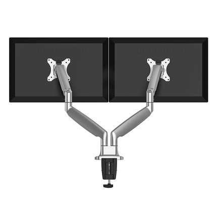 DQ Dobbelt Monitor arm Nika Alu - med gasfjeder - tvophaeng.dk