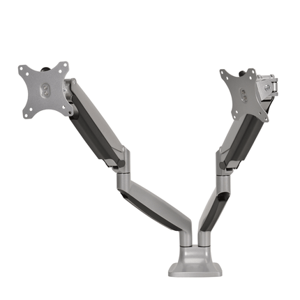 DQ Dobbelt Monitor arm Nika Alu - med gasfjeder - tvophaeng.dk