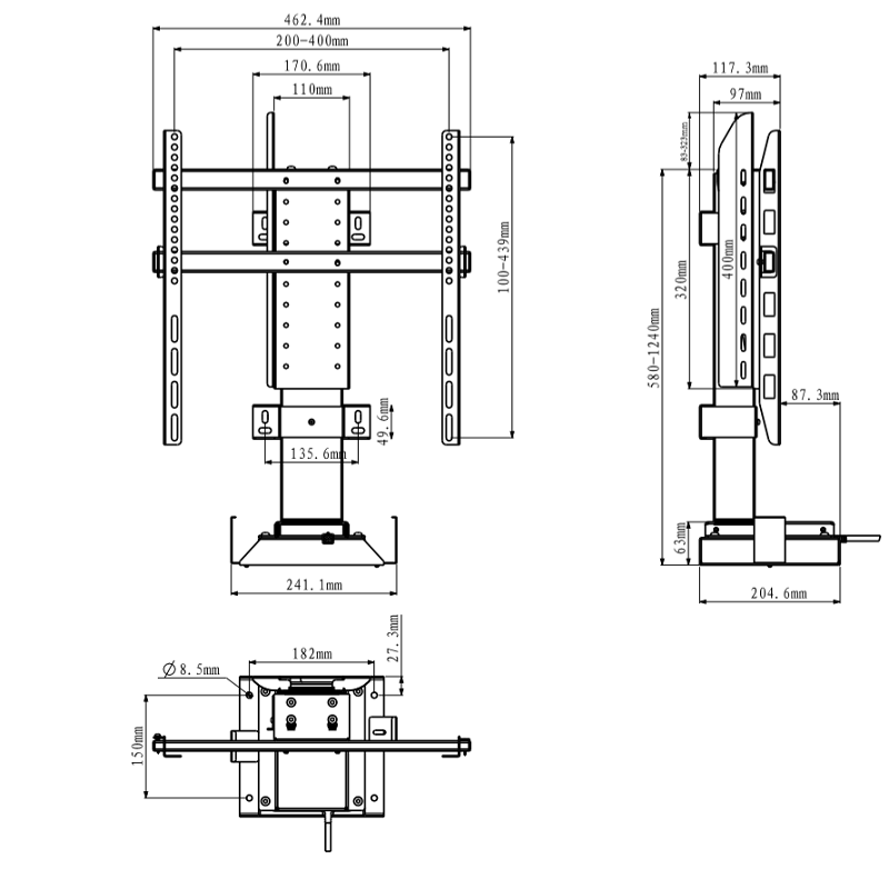 DQ TV lift Ares 660 S - tvophaeng.dk